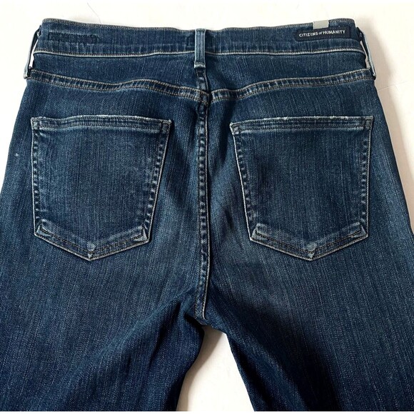 Citizens of Humanity Blue Rocket Skinny Studded Jeans Womens 27 Dark Split Hem - Picture 7 of 16